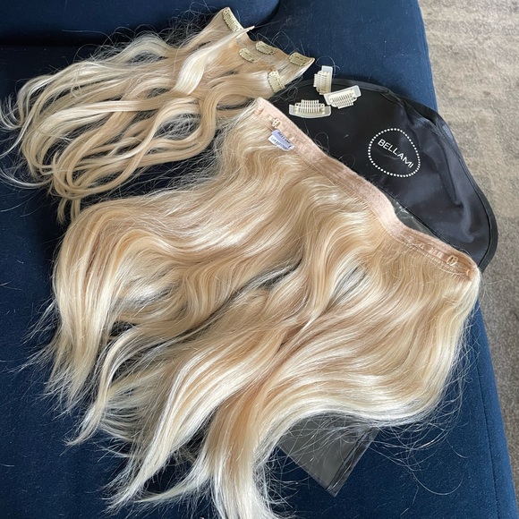 BELLAMI Bell Air Halo Hair Extensions in #60 Ash Blonde 14” - Picture 1 of 11